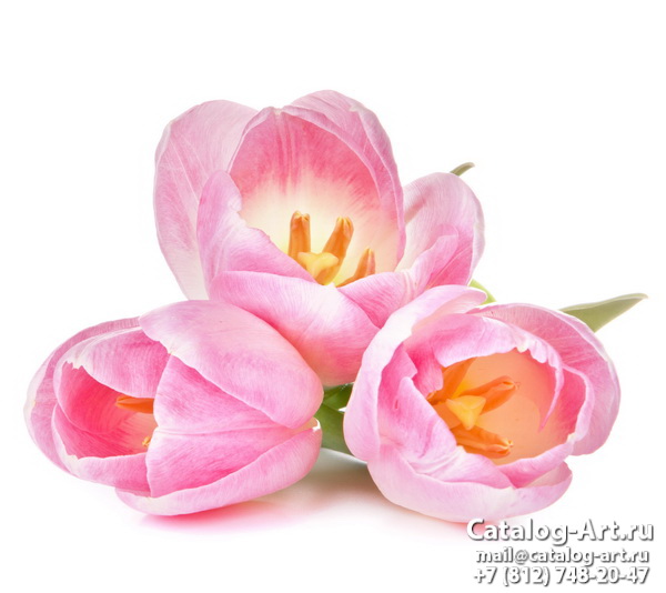 Натяжные потолки с фотопечатью - Розовые цветы 84